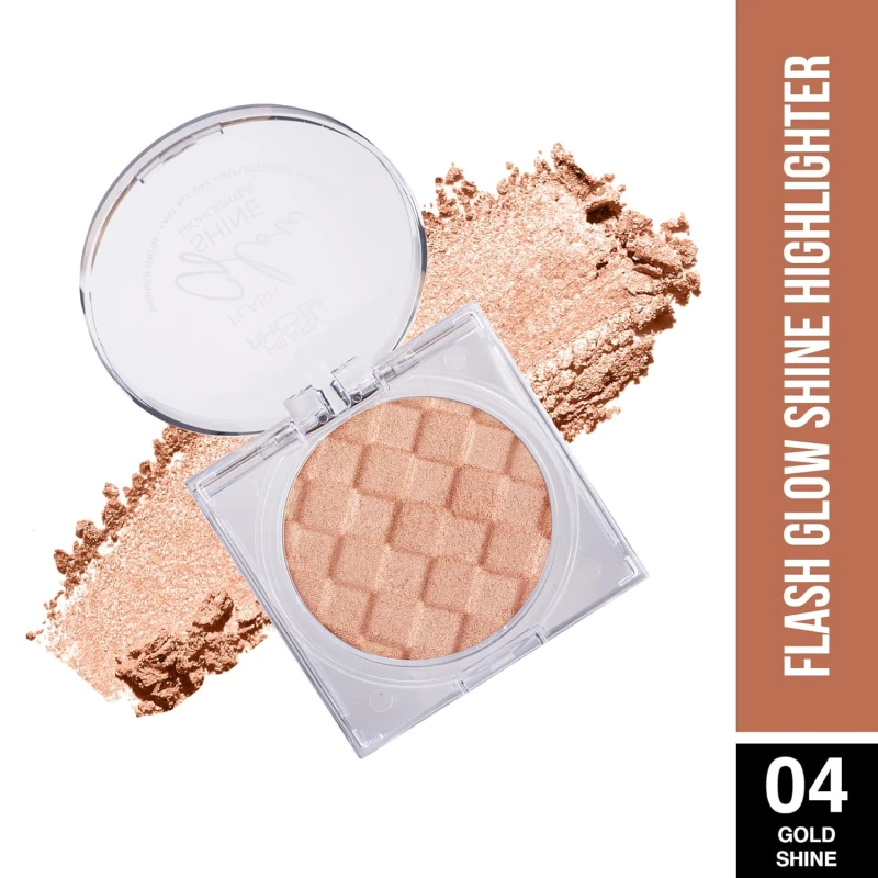 Hilary Rhoda Flash Glow Shine Highlighter | Rich Colour Payoff | Superfine Particles | 3D Reflective Glow | Blends Flawlessly -7g (Gold Shine -Shade 04) thumbnail 2